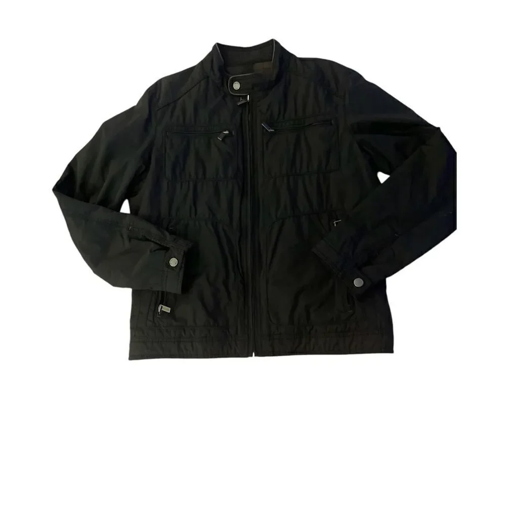 Massimo Dutti Men’s Motorcycle Jacket Black Size 38